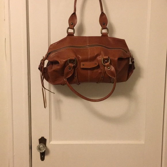 Claudia Firenze Cognac Leather Satchel Bag - Picture 5 of 8